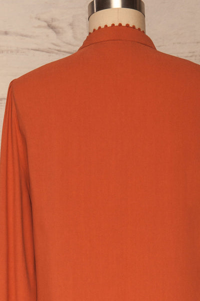 Egaleo Rust Orange Button-Up Blouse | La petite garçonne back close up
