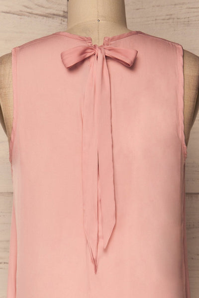 Eger Silky Pink Back Tied Collar Tank Top | La Petite Garçonne 2