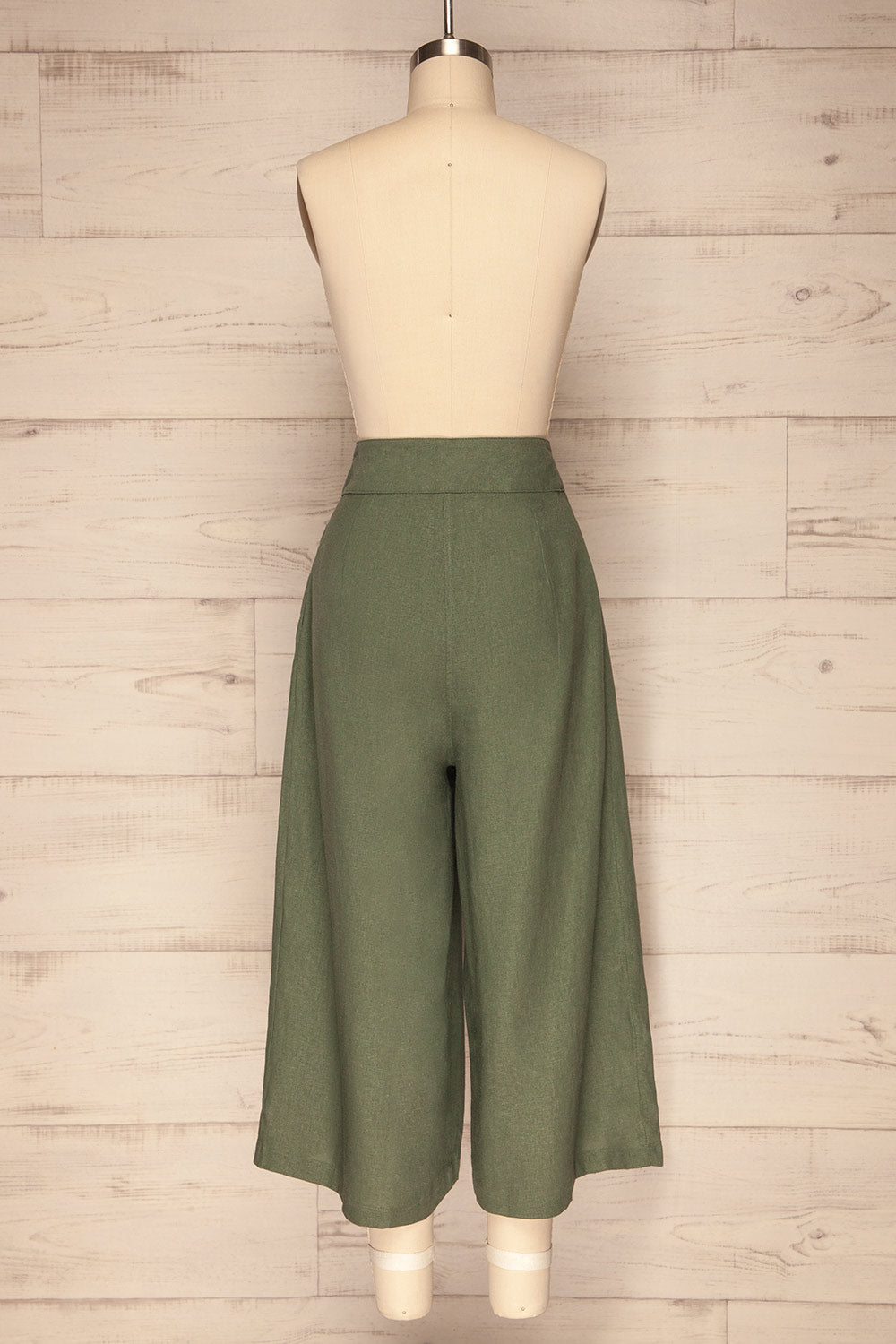 Eggedal Moss Khaki Wide Leg Cropped Pants | La Petite Garçonne