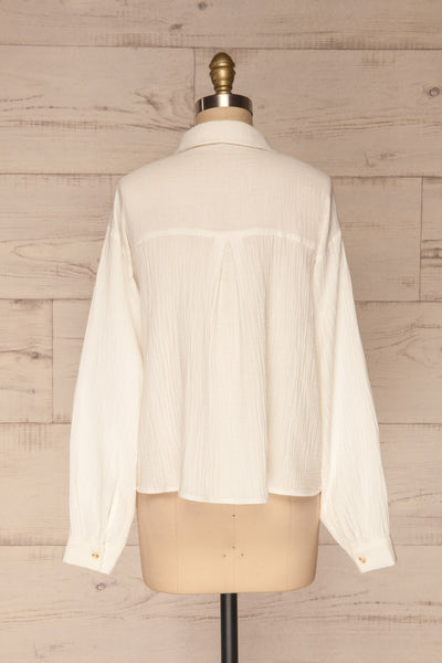 Eggesvik White Textured Button-Up Shirt | La petite garçonne  back view
