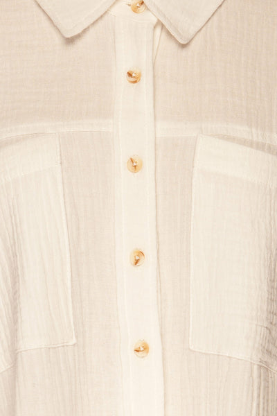 Eggesvik White Textured Button-Up Shirt | La petite garçonne  fabric