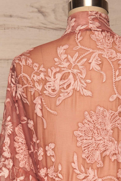 Eggjareir Pink Floral Lace Kimono back close up | La petite garçonne