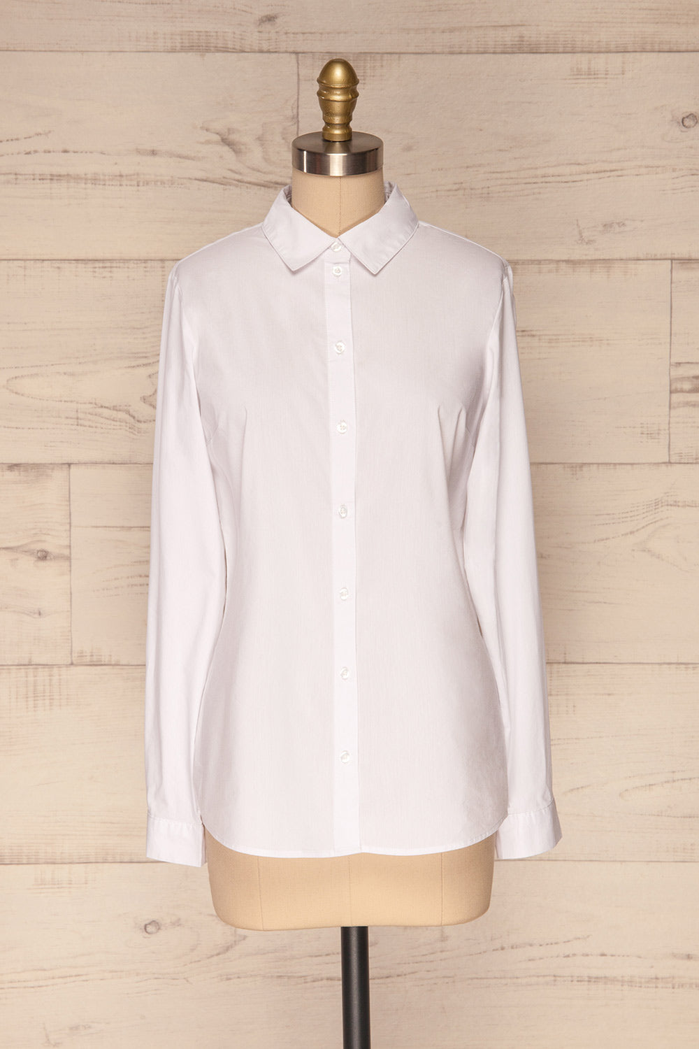 Eggodden Blanc White Long Sleeved Shirt | La Petite Garçonne front view 