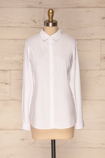 Eggodden Blanc White Long Sleeved Shirt | La Petite Garçonne front view