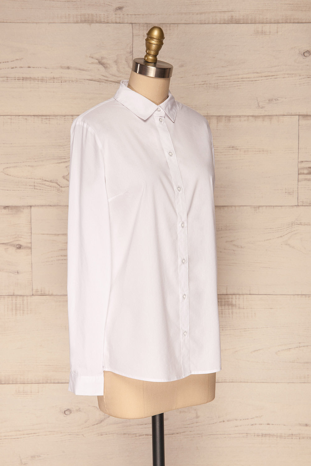 Eggodden Blanc White Long Sleeved Shirt | La Petite Garçonne side view 