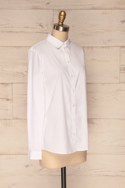 Eggodden Blanc White Long Sleeved Shirt | La Petite Garçonne side view