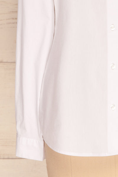 Eggodden Blanc White Long Sleeved Shirt | La Petite Garçonne bottom close up