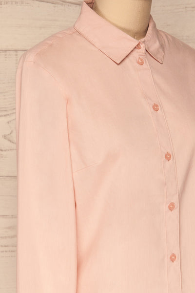 Eggodden Rose Light Pink Long Sleeved Shirt | La Petite Garçonne side close up