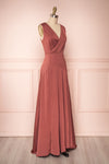 Eglantine Pink Satin Flare Gown | Robe longue | Boudoir 1861 side view
