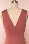 Eglantine Pink Satin Flare Gown | Robe longue | Boudoir 1861 back close-up