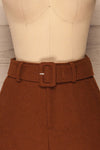 Egtehaug Marron Brown Felt Mini Skirt | La Petite Garçonne front close-up
