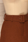 Egtehaug Marron Brown Felt Mini Skirt | La Petite Garçonne side close-up