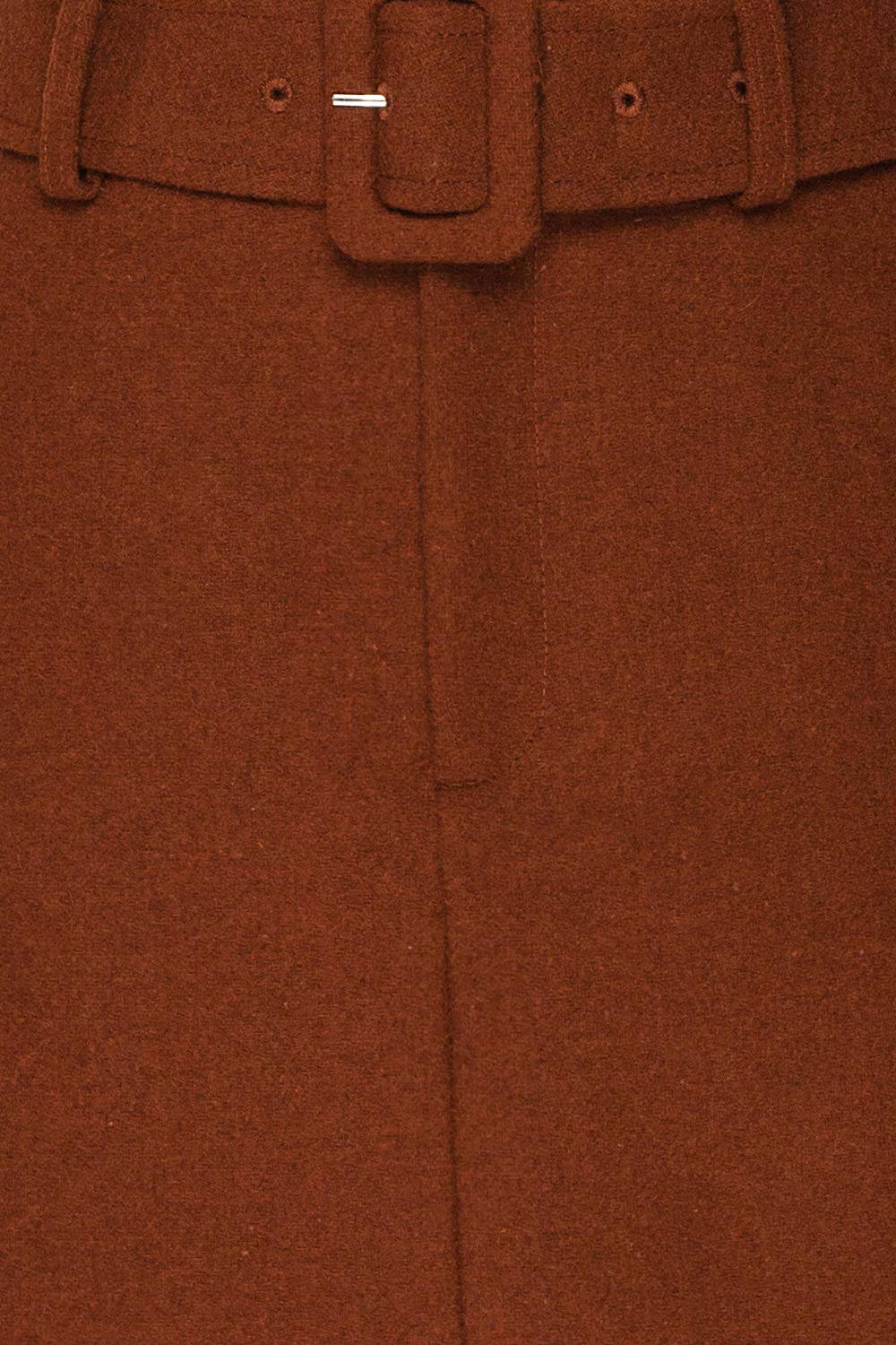 Egtehaug Marron Brown Felt Mini Skirt | La Petite Garçonne fabric detail