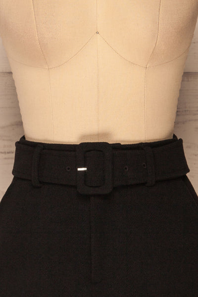 Egtehaug Noir Black Felt Mini Skirt | La Petite Garçonne front close-up