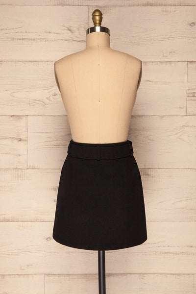Egtehaug Noir Black Felt Mini Skirt | La Petite Garçonne back view
