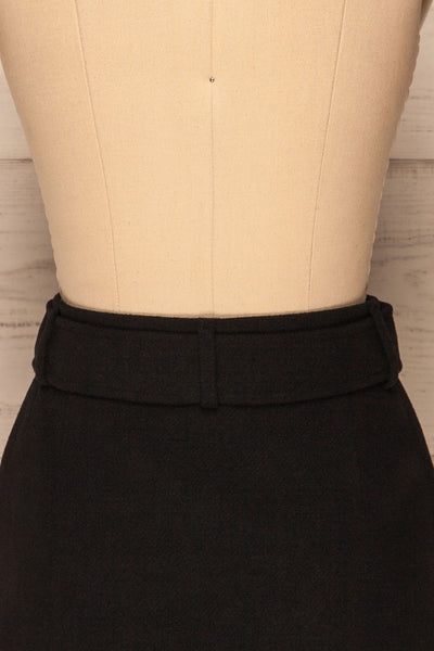 Egtehaug Noir Black Felt Mini Skirt | La Petite Garçonne back close-up