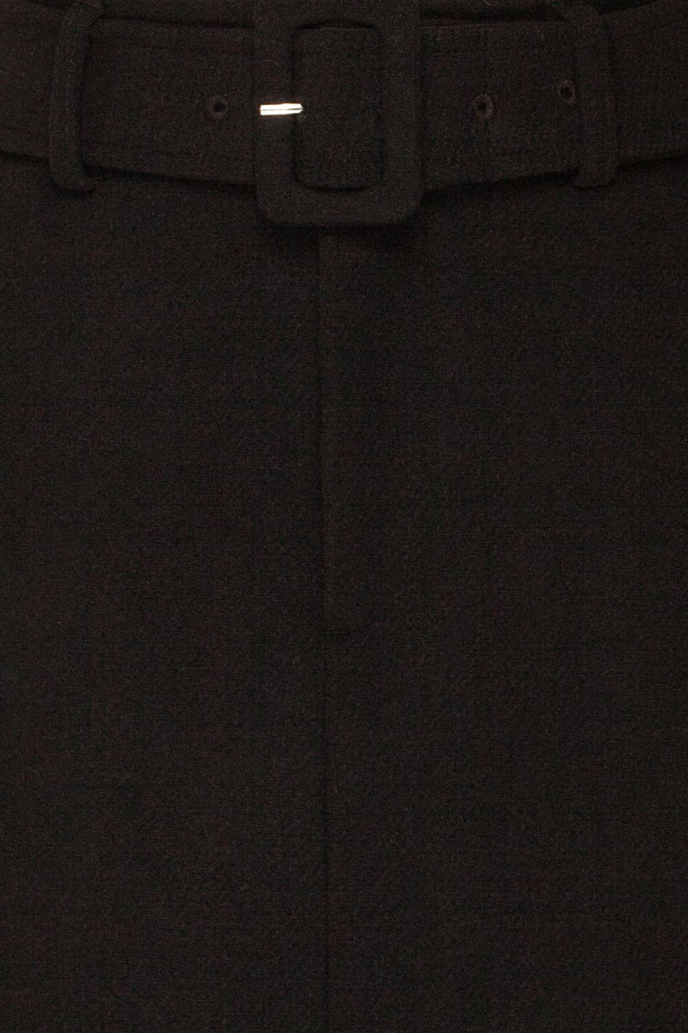 Egtehaug Noir Black Felt Mini Skirt | La Petite Garçonne fabric detail