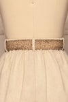 Eiasland Beige High Waisted Linen Shorts | La petite garçonne back close-up