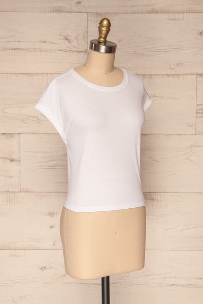 Eibydal Bianca White Slightly Cropped T-Shirt | La Petite Garçonne 4