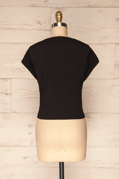 Eibydal Nero Black Slightly Cropped T-Shirt | La Petite Garçonne 5