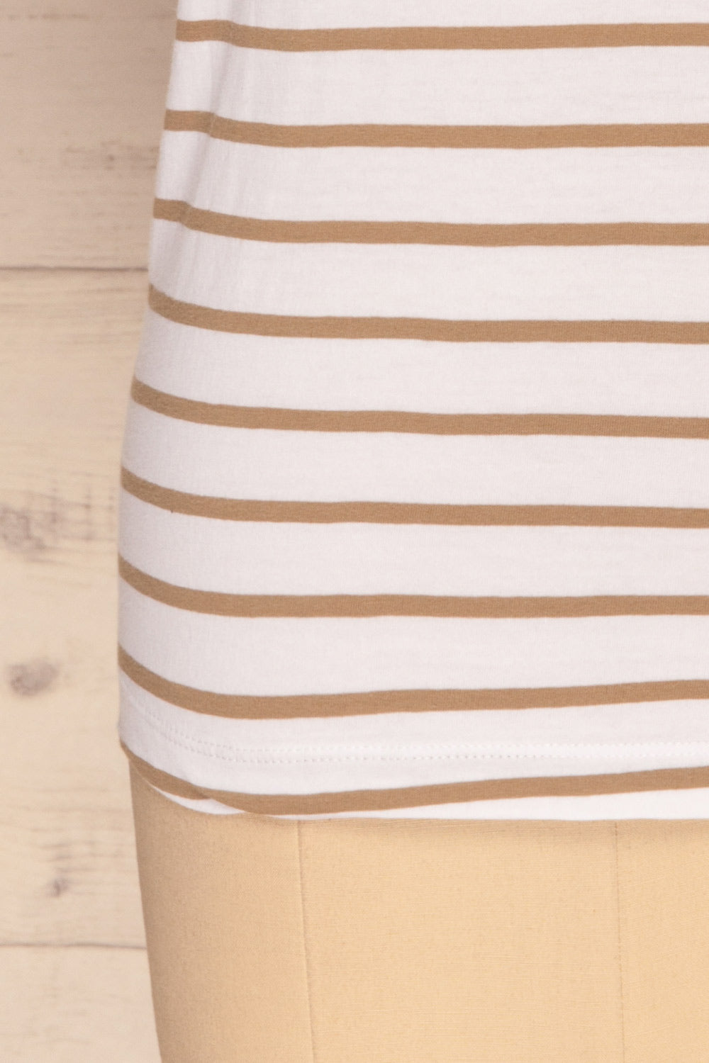 Eidbu Taupe White T-Shirt w/ Stripes | La petite garçonne bottom 