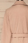 Eidebukta Beige Long Wool Coat | La petite garçonne back close-up