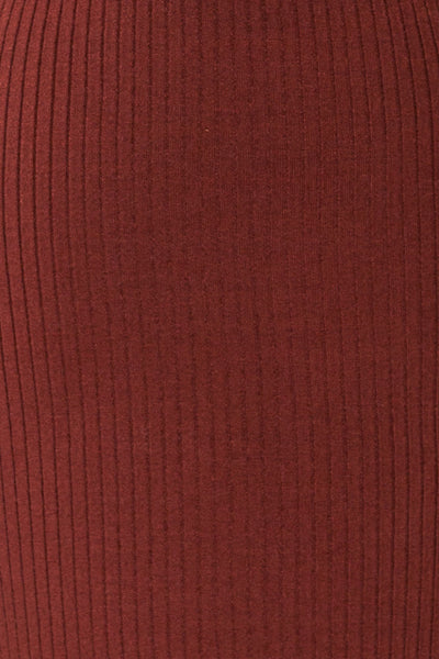 Eidland Brown Ribbed Midi Dress | La petite garçonne fabric