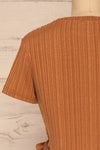 Eidsora Light Brown Short A-Line Dress | La petite garçonne back close-up