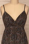 Eidsoyra Black & Pattern Maxi Summer Dress | La petite garçonne front close-up