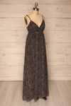 Eidsoyra Black & Pattern Maxi Summer Dress | La petite garçonne side view