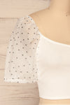 Eidssund White Puff Sleeved Crop Top | La Petite Garçonne side close-up