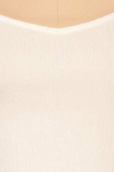 Eidssund White Puff Sleeved Crop Top | La Petite Garçonne fabric detail