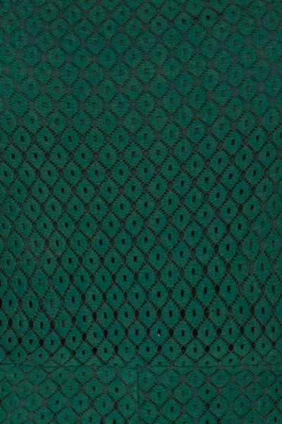 Eidsvaag Emerald Green Lace Sleeveless Jumpsuit | La Petite Garçonne fabric detail