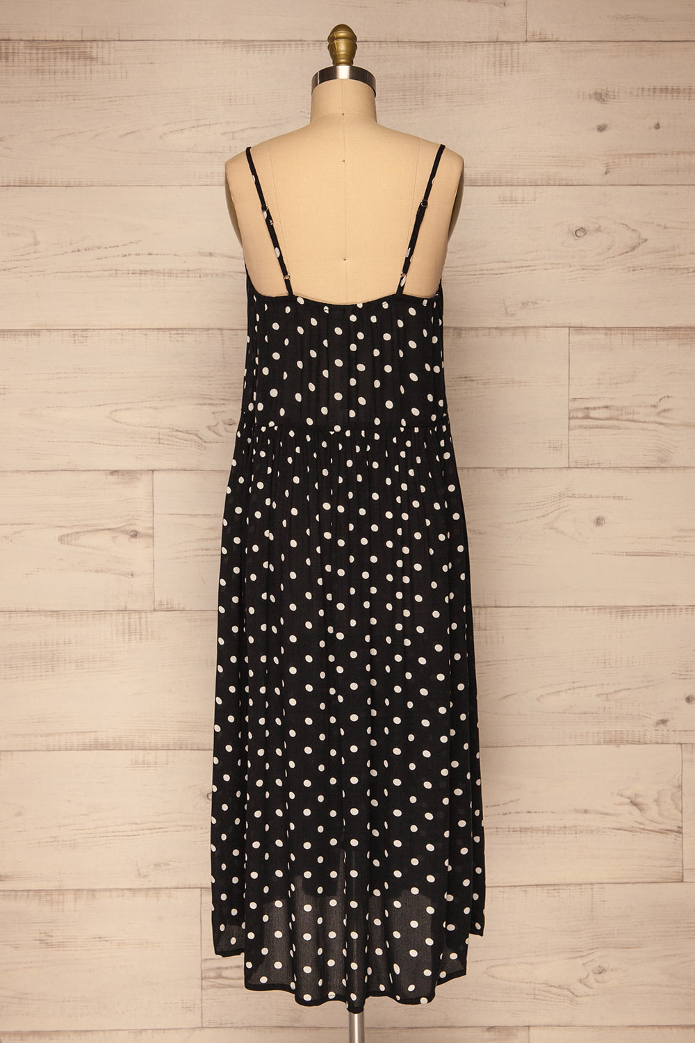 Eidsvollen Black w/ White Polka Dots Dress | La petite garçonne back view 