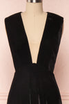 Eileen Black Velvet A-Line Gown | Boutique 1861 front close-up