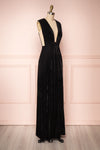 Eileen Black Velvet A-Line Gown | Boutique 1861 side view