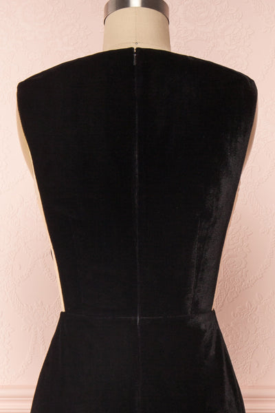 Eileen Black Velvet A-Line Gown | Boutique 1861 back close-up
