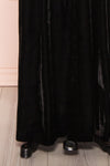 Eileen Black Velvet A-Line Gown | Boutique 1861 bottom close-up