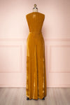 Eileen Mustard Yellow Velvet A-Line Gown | Boutique 1861  back view