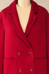 Eireine Red Oversized Blazer | La petite garçonne front close-up