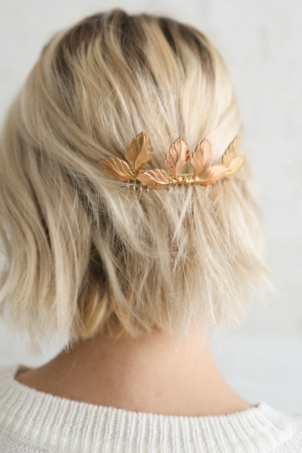 Eirene Gold & Bronze Hair Comb with Leaves | Boudoir 1861