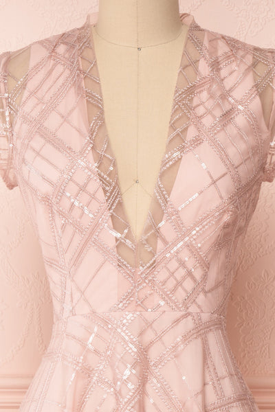 Elaina Baby Pink Sequin A-Line Dress | Boutique 1861 2