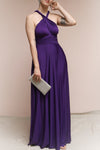 Elatia Aubergine Purple Maxi Infinity Dress | Boudoir 1861 on model