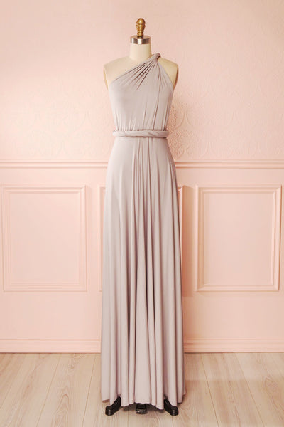 Elatia Lune Gray Convertible Infinity Dress | Boudoir 1861 one shoulder