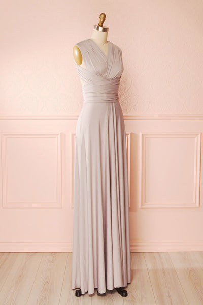 Elatia Lune Gray Convertible Infinity Dress | Boudoir 1861 side wrap