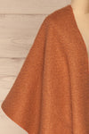 Elbasan Beige Fuzzy Knitted Poncho | La petite garçonne  side close-up