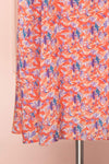 Elinros Coral Short Sleeved Midi Dress | Boutique 1861 bottom close-up
