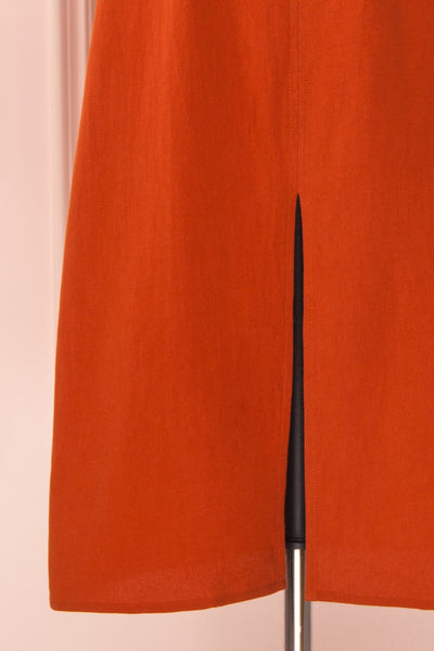 Ellesmere Orange Long Sleeved Midi Dress skirt | Boutique 1861