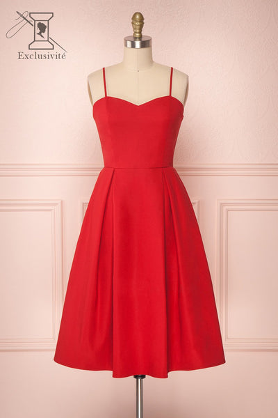 Ellyne Red A-Line Cocktail Dress | Boutique 1861