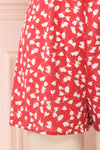 Elsie Red Floral Short Sleeved Romper short | Boutique 1861